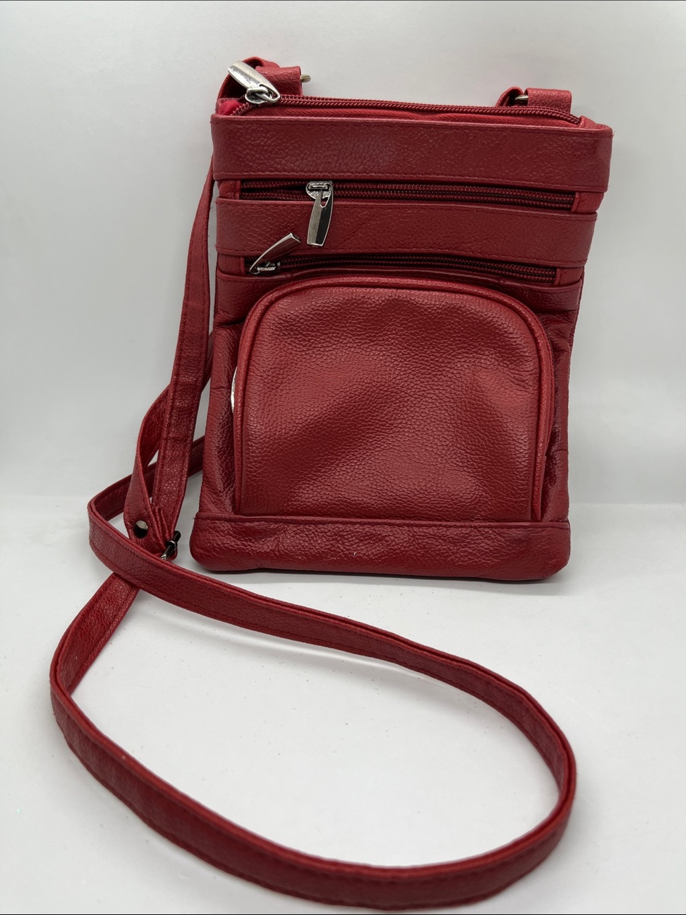 Red Crossbody Shoulder Bag - Sleek Everyday Carry